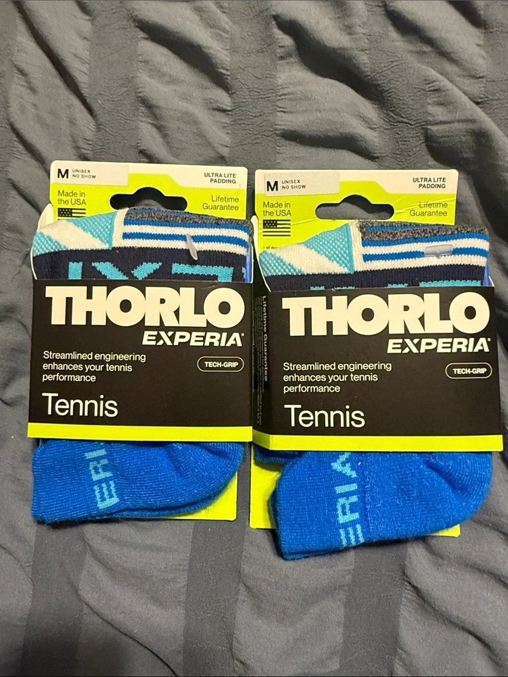 THORLO Experia techfit NEW 2 Pairs Unisex Tennis Socks Made in USA no show